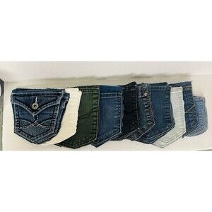 20 Denim Pockets Upcycled Variety Shades Sizes Condition Brands Upcycle Crafts